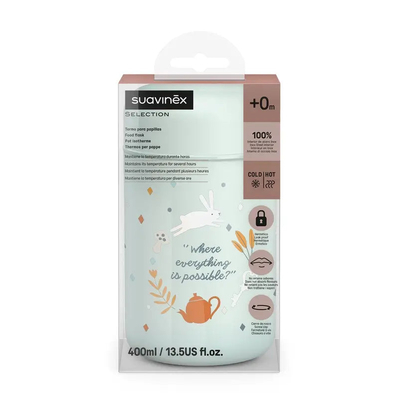 Suavinex Papillero Thermos 400 Ml, Wonderland Green