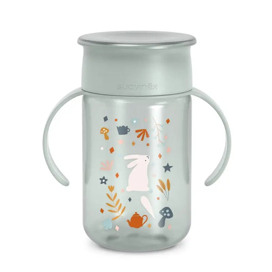 Suavinex 360 Non-Spill Cup 340 Ml, +12 Months, Wonderland Green