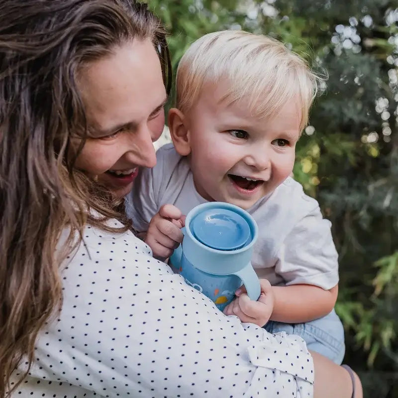 Suavinex 360 Training Cup With Handles 340 Ml, Non-Spill, +12 Months, Blue