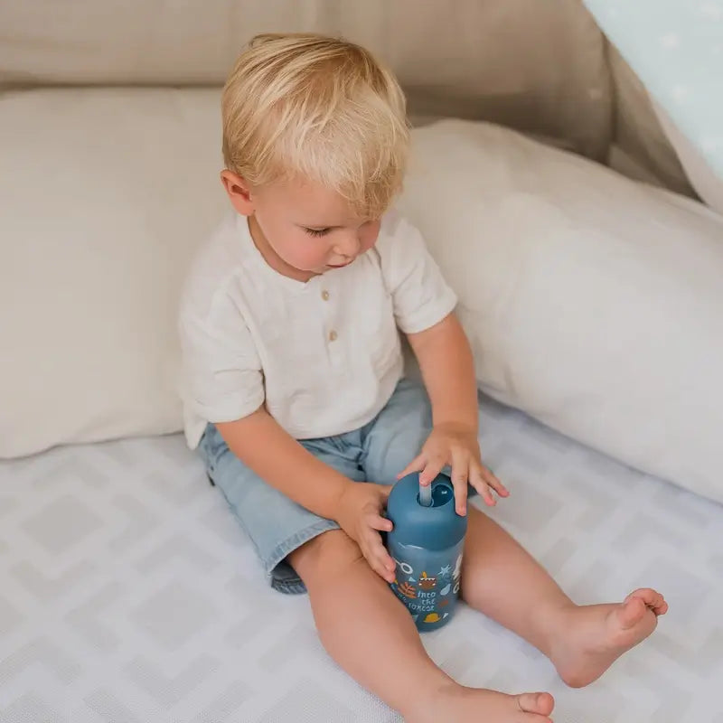 Suavinex Training Cup With Straw 340 Ml, Non-Spill, +18 Months, Blue