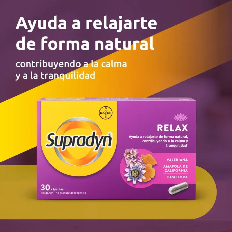 Supradyn Relax, Calm and Tranquility with Passionflower and Valerian, 30 Capsules