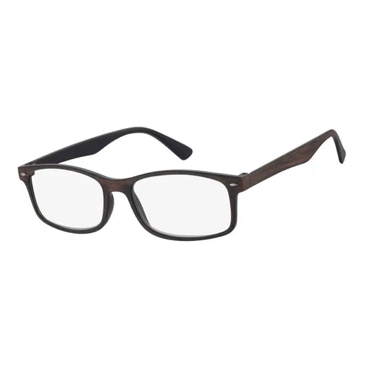 Surgicalmed Euro Optics Iris Presbyopia Reading Glasses (Black Inside, Matte Brown Wood Finish Outside, Nickel Trim) (+2.00)