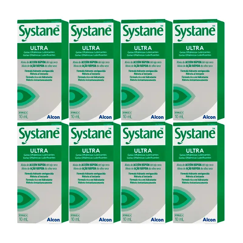Systane Ultra Lubricant Eye Drops, Pack 8 x 10 ml