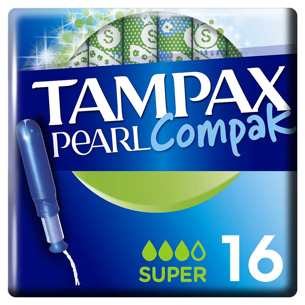 TAMPAX Compak Pearl Super Tampons with Applicator 16 pcs.