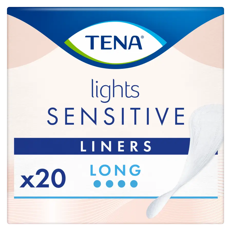 Tena Lights Sensitive Long Liner, 20 Units