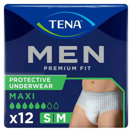 Tena Men Pants Premium Fit Maxi Size S-M, 12 Units