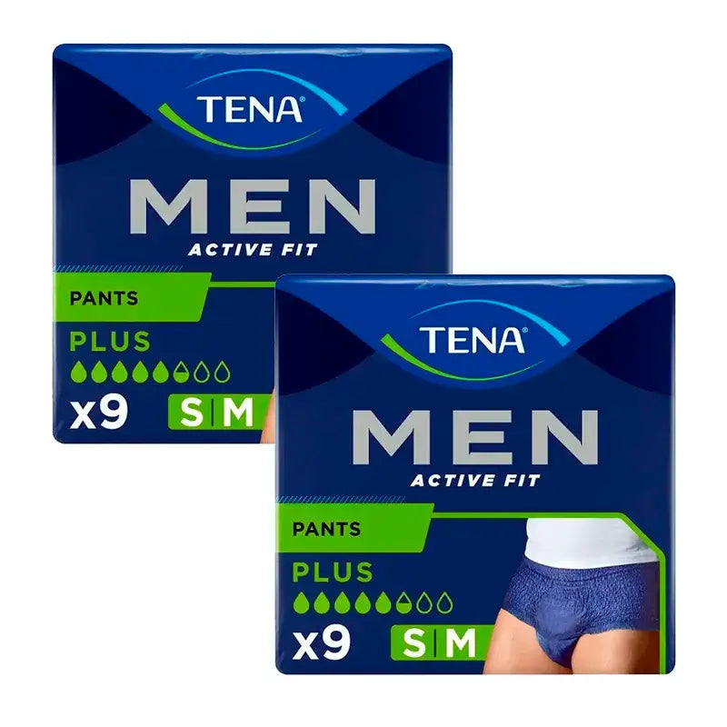 Tena Pack Men Pants Active Size S-M, 2 X 9 Units