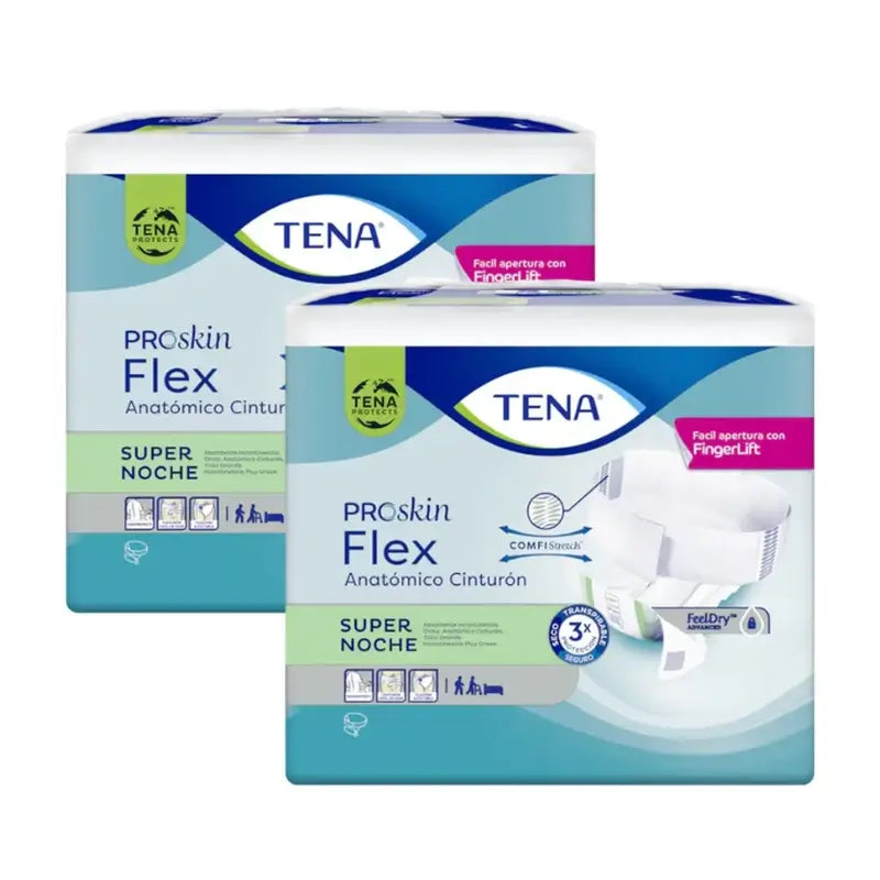 Tena Flex Flex Anat Diaper Pack Size L Super Night, 2 X 1 Unit