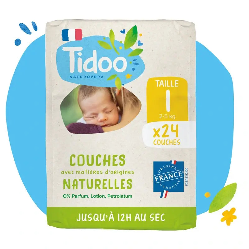 Tidoo Nappies Size 1 2/5 Kg Eco , 24 units
