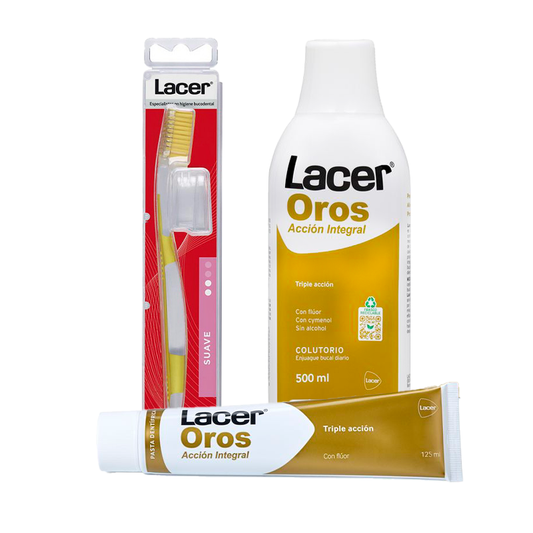 Lacer Pack Oros (Mouthwash + Toothpaste + Soft Toothbrush)