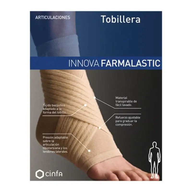 Farmalastic Ankle Support, Small Size Beige