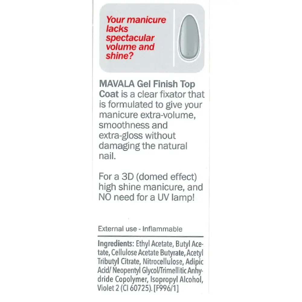 Mavala Top Coat Gel Effect 10 ml