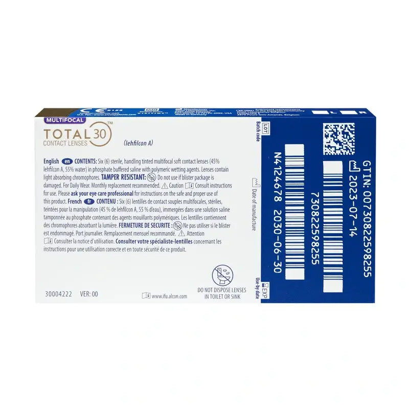 Total30 Multifocal Monthly Lenses, 6 units