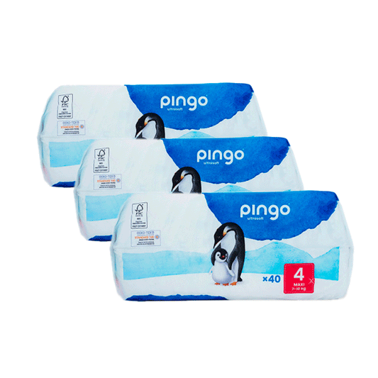 Pack 3 X Pingo Ecological Nappies, Size 4 Maxi (40 Units)