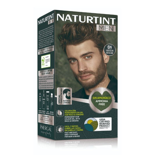 Naturtint Men Permanent Hair & Beard Colouring for Men, Ammonia Free 6N - Dark Blonde