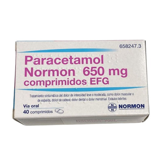 Paracetamol Normon Efg 650 mg 40 tablets