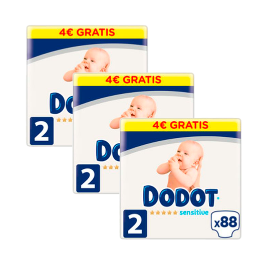 Dodot Sensitive Newborn Sensitive 3 Pack Box Size 2, 88 pieces