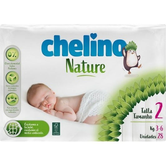 Chelino Nature Nappy Size 2 (From 3Kg To 6Kg) , 28 units