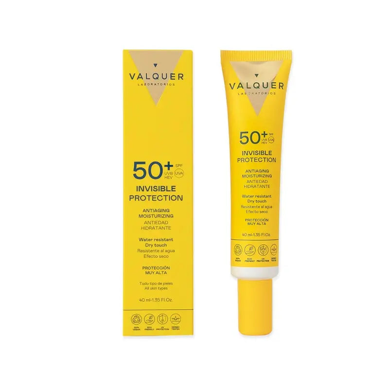 Valquer Sunscreen Facial Sunscreen 50+ Invisible Protection, 40 ml