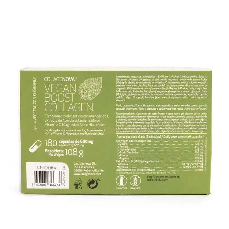 Vaminter Colagenova Vegan Boost Ulas 30 Days , 180 capsules