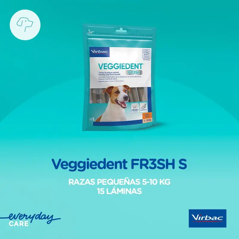Virbac Veggiedent Fr3sh S, Dental Snacks For Small Breed Dogs