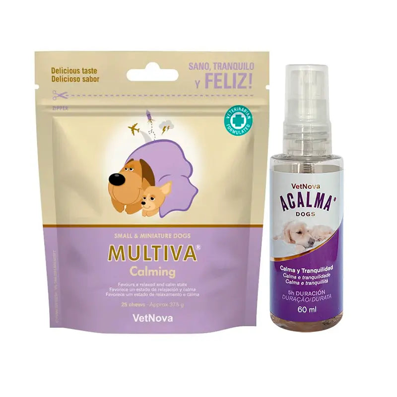 Vetnova Multiva Calming + Acalma Spray 60 ml, Pack Small Dogs