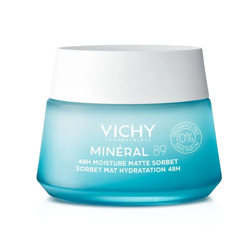 Vichy Mineral 89 Matte Moisturising Sorbet Gel 48H with Hyaluronic Acid , 50 ml