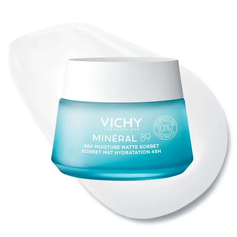 Vichy Mineral 89 Matte Moisturising Sorbet Gel 48H with Hyaluronic Acid , 50 ml