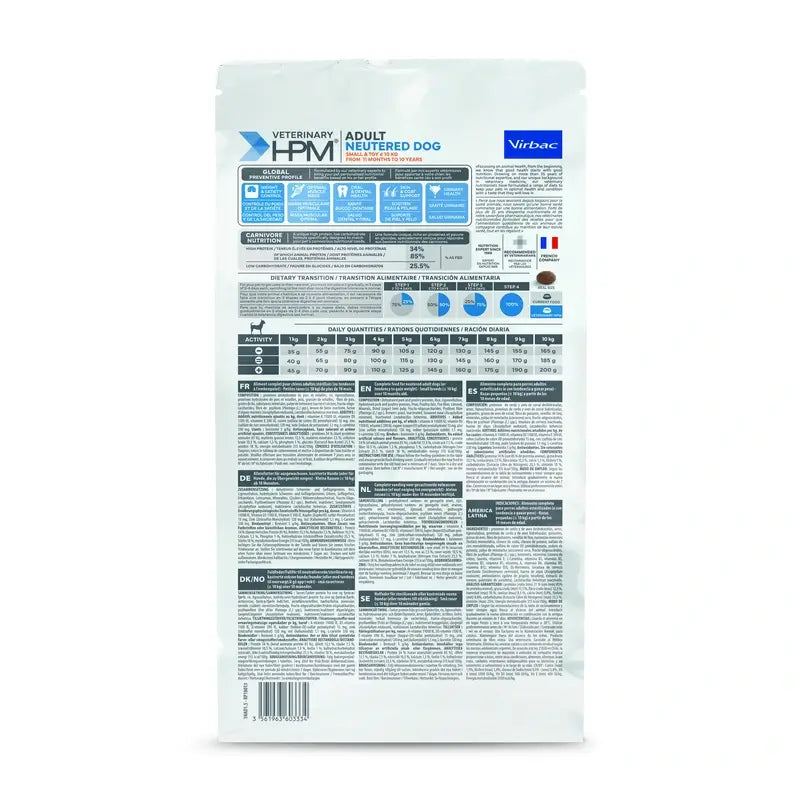 Virbac Hpm Adult Dog Neutered Small & Toy 1,5kg, dog food for Dogs