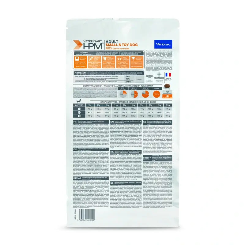 Virbac Hpm Adult Dog Small & Toy 1,5kg, dog food for Dogs