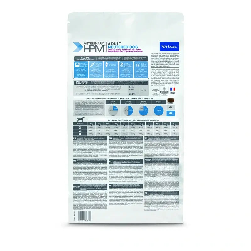 Virbac Hpm Canine Adult Neutered Large Medium Medium 3Kg, dog food