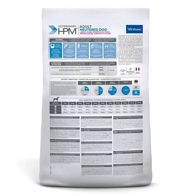 Virbac Hpm Canine Adult Neutered Large Medium Medium 7Kg, dog food
