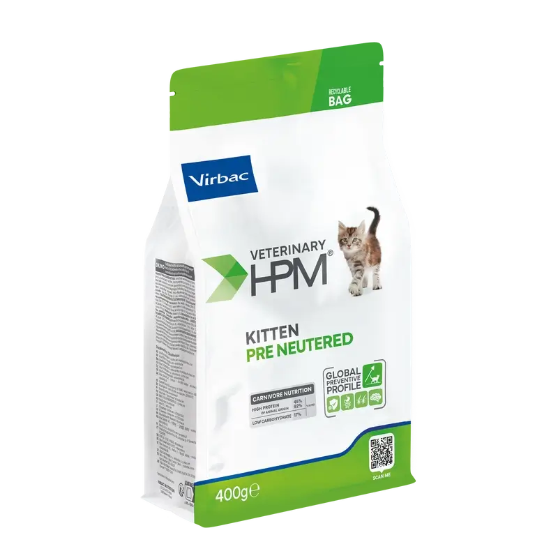 Virbac Veterinary HPM Kitten Pre Neutered Cat , 400 g, cat food