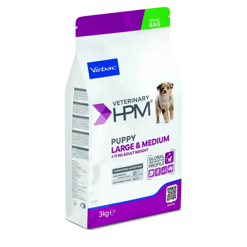 Virbac Veterinary HPM Puppy Large & Medium Dog , 3 kg, dog food