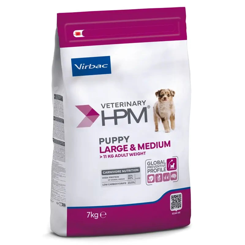 Virbac Veterinary HPM Puppy Large & Medium Dog , 7 kg, dog food