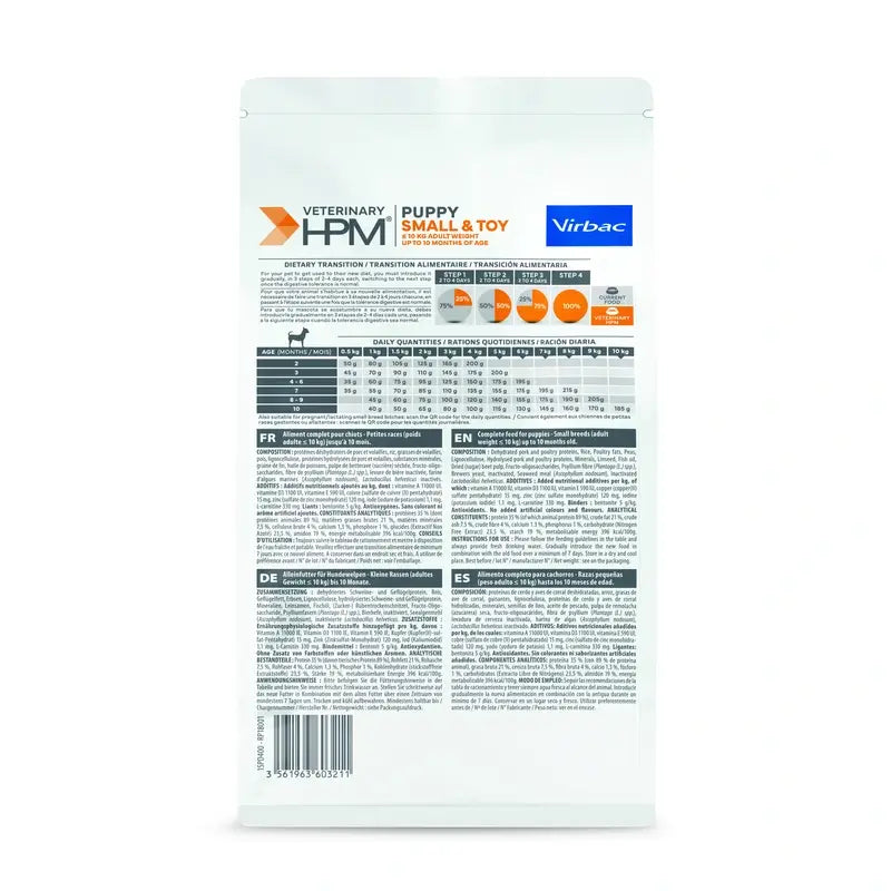 Virbac Veterinary HPM Puppy Small & Toy Dog , 400 g, dog food