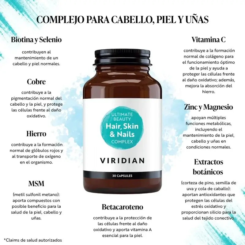 Viridian Beauty Complex Hair Skin & Nails 30Cap.Veg.