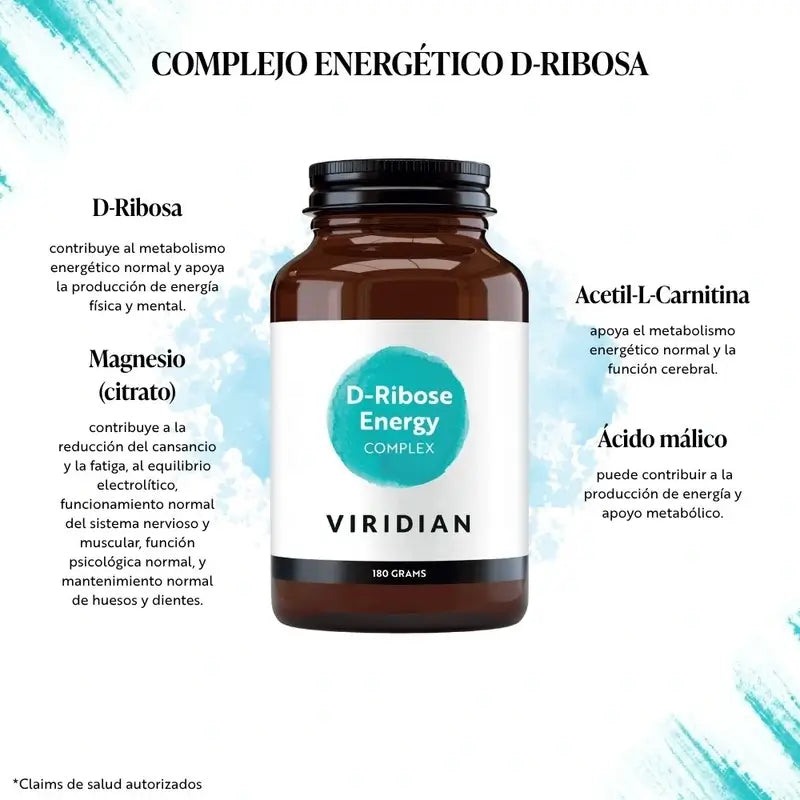 Viridian D-Ribose-Magnesium With Acetyl L-Carnitine 180Gr.