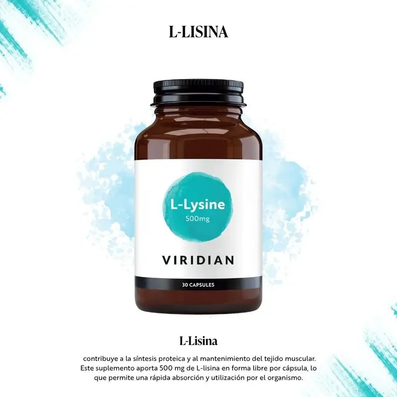 Viridian L-Lysine 500Mg. 30Caps.