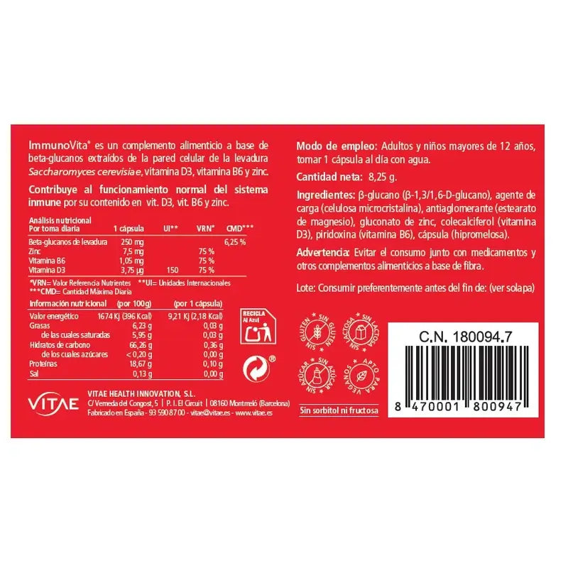 VITAE Immunovita, 15 capsules