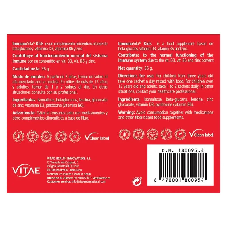 VITAE Immunovita Kids, 30 sachets