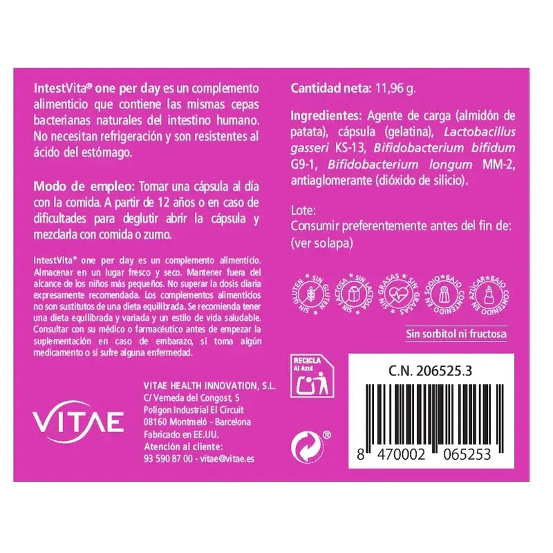 VITAE IntestVita One per Day, 15 capsules