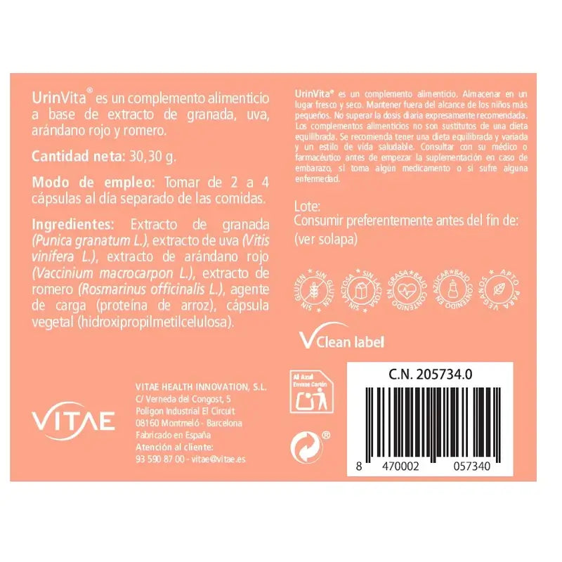 VITAE UrinVita, 60 capsules