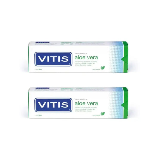 Vitis Aloe Vera Toothpaste Peppermint, 2X150 Ml