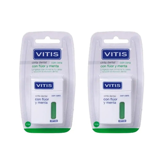 Vitis Dental Tape With Fluoride & Mint, 2X50 M