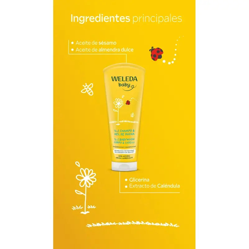 Weleda Baby Shampoo and Shower Gel Calendula 200 ml