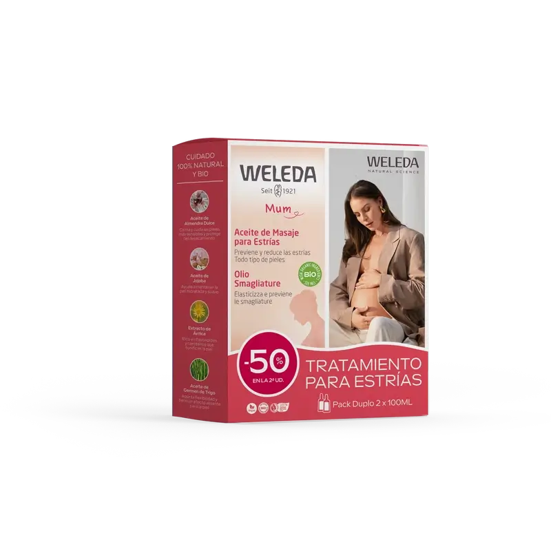 Weleda Duplo Massage Oil For Stretch Marks 2 X 100 Ml