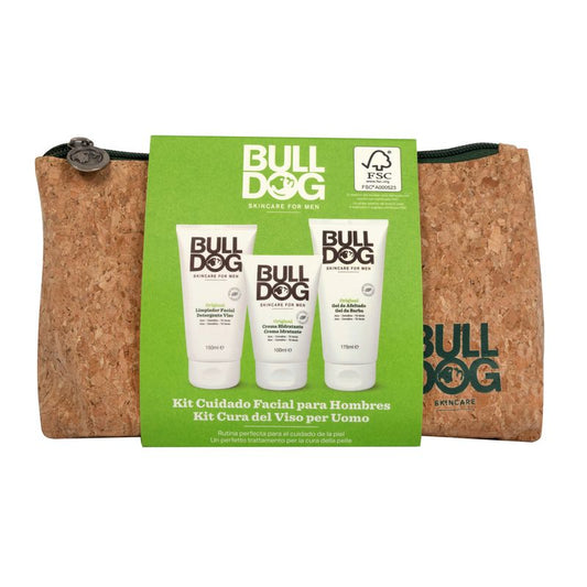 Bulldog Kit For Men Facial + Gel + Moisturizer + Cork Toilet Bag