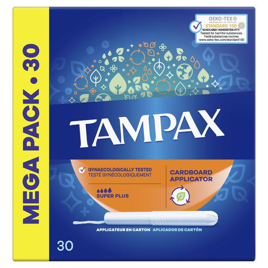 Tampax Super Plus Tampons With Applicator , 30 units