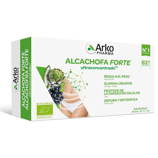 Arkofluido Artichoke Forte Ultraconcentrate + Aloe Vera 20 Ampoules - Arkopharma